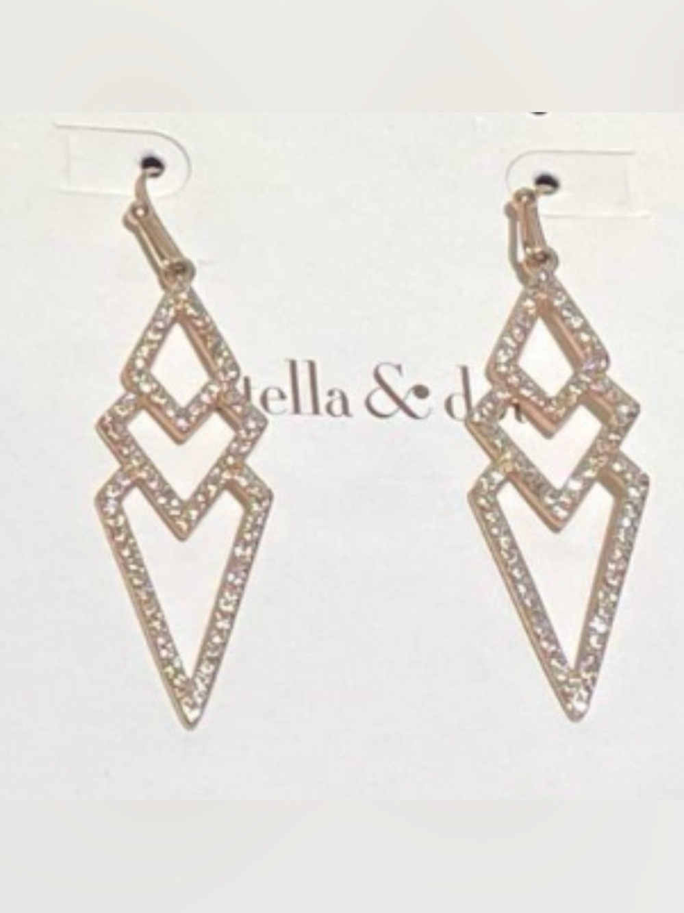 Stella & Dot Pavé Spear Earrings in rose gold